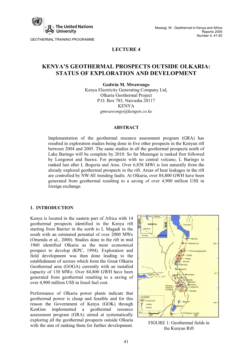Kenyas Geothermal Prospects Outside Olkaria