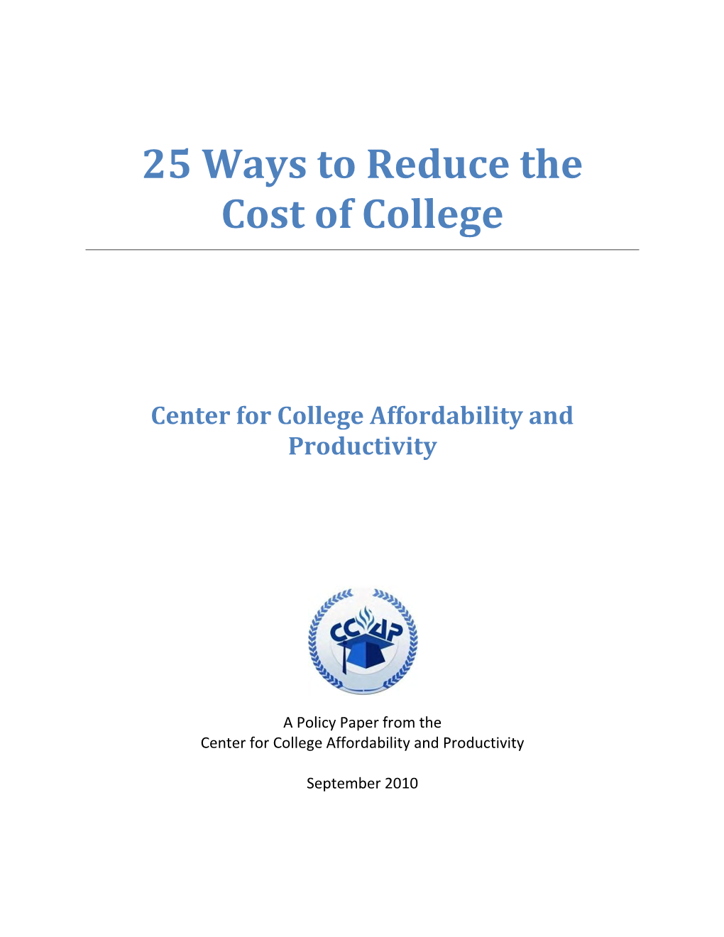 25 Ways to Reduce the Cost of College