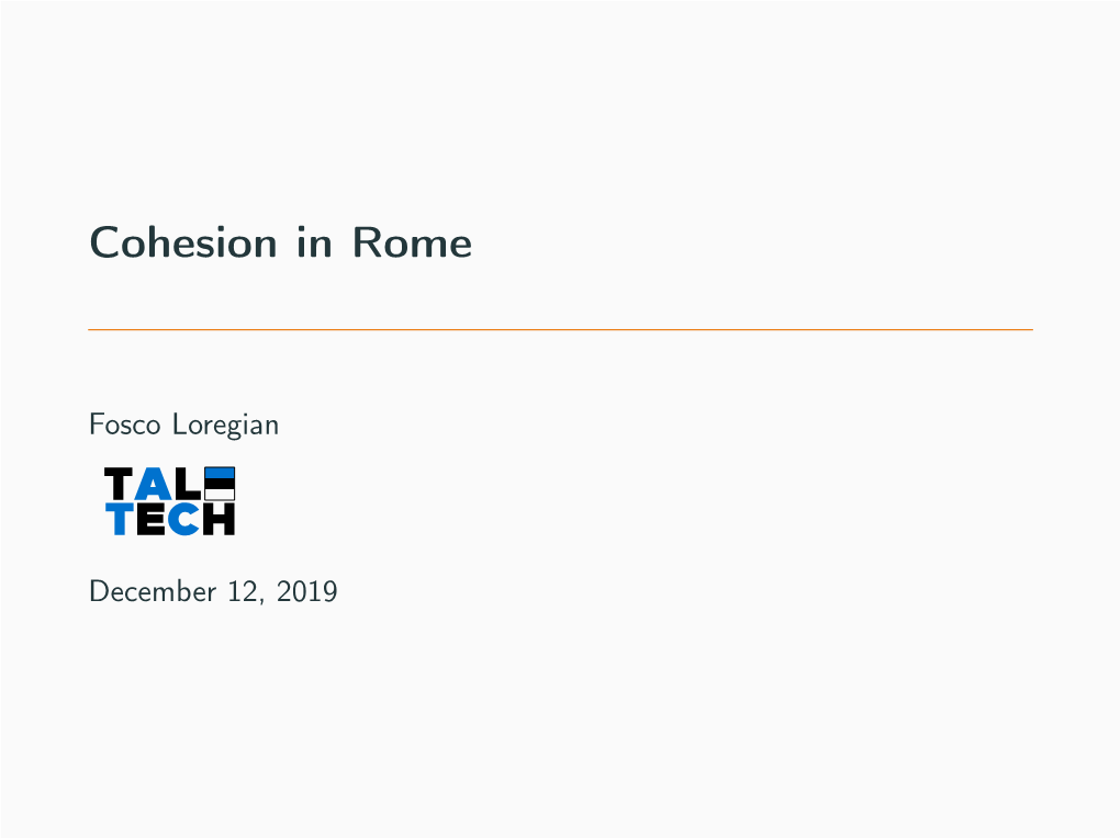 Cohesion in Rome