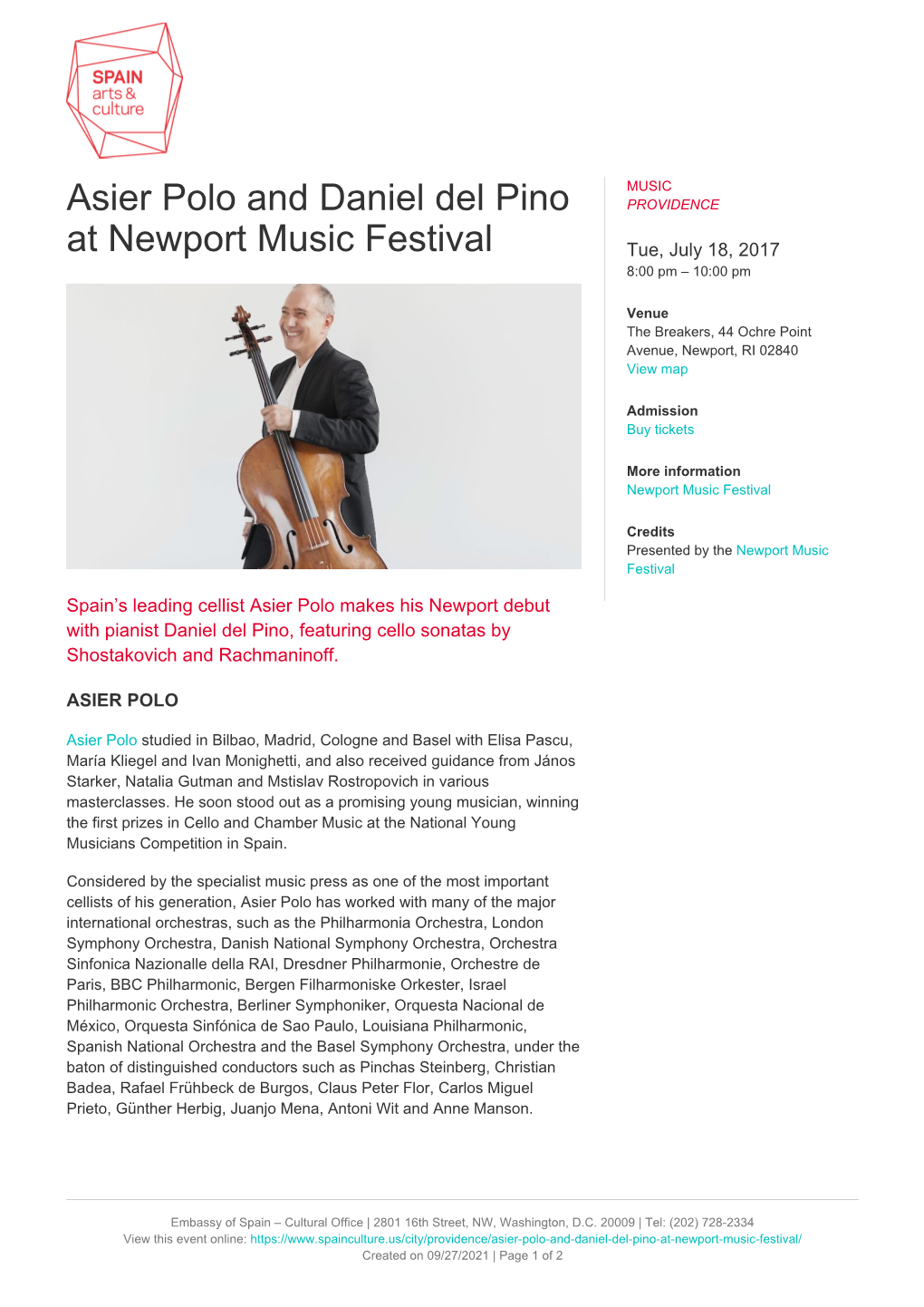 Asier Polo and Daniel Del Pino at Newport Music Festival