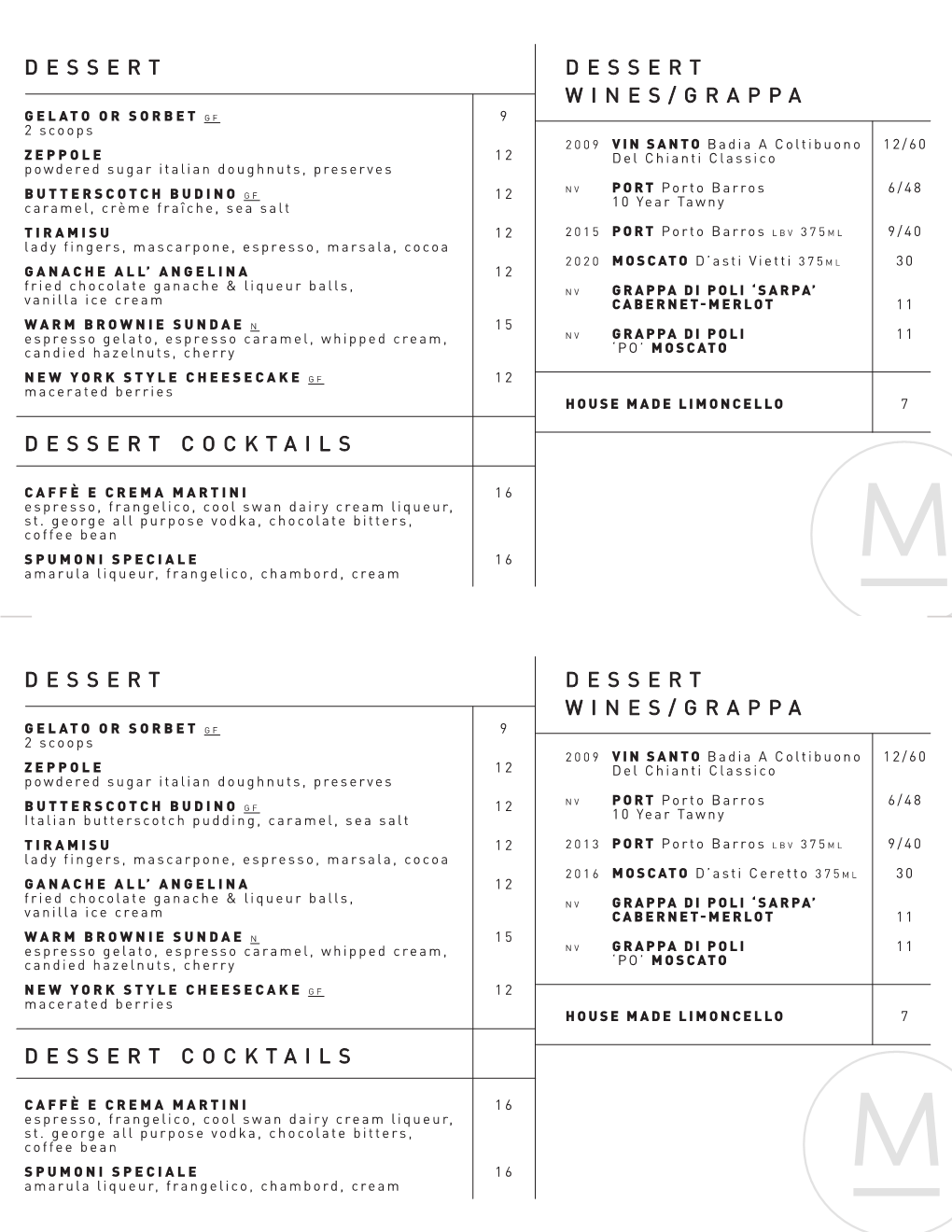 Download Dessert Menu