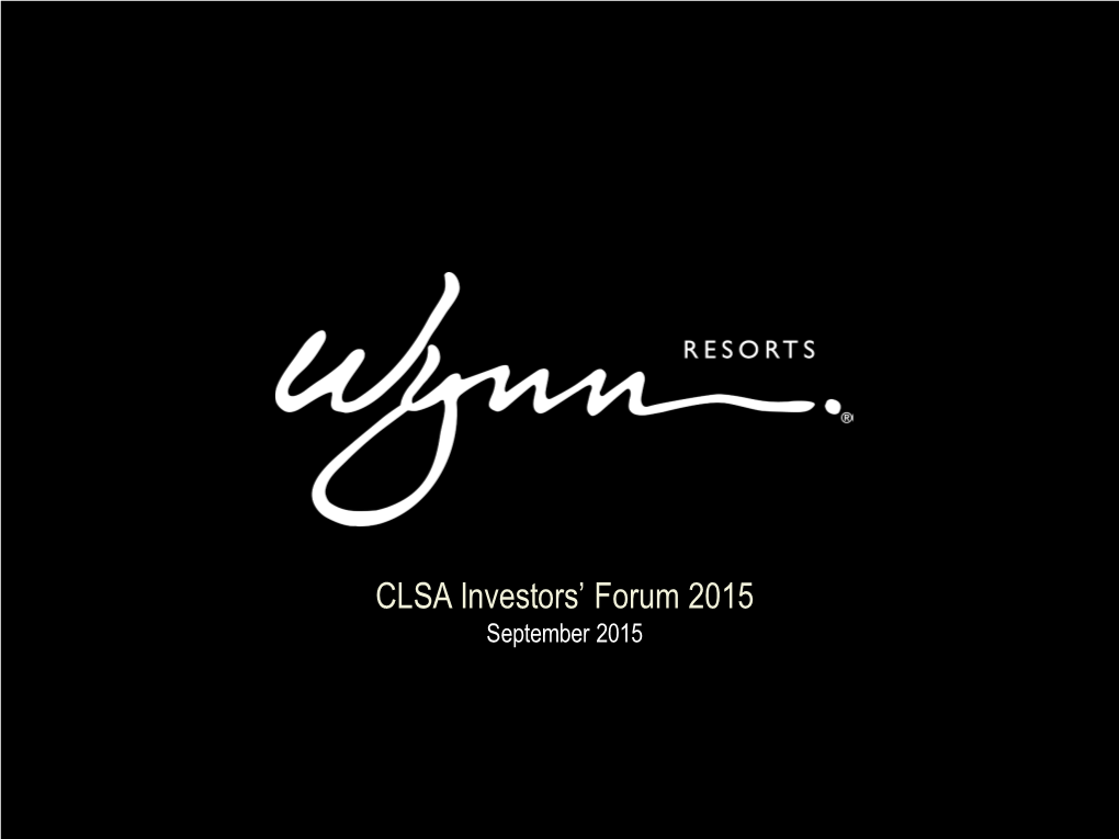 CLSA Investors' Forum 2015