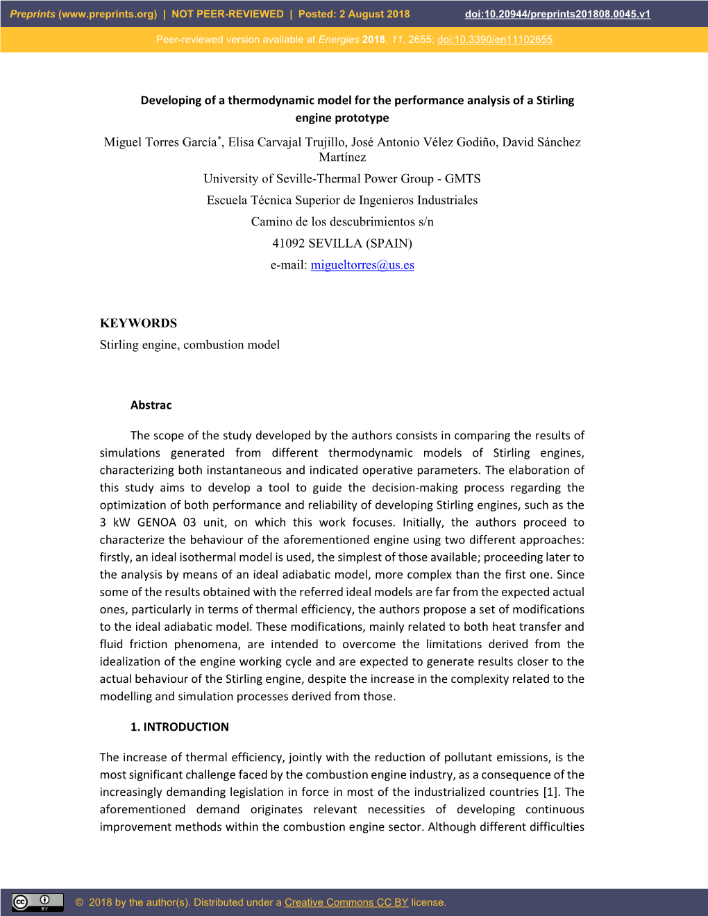 Developing of a Thermodynamic Model for the Performance Analysis