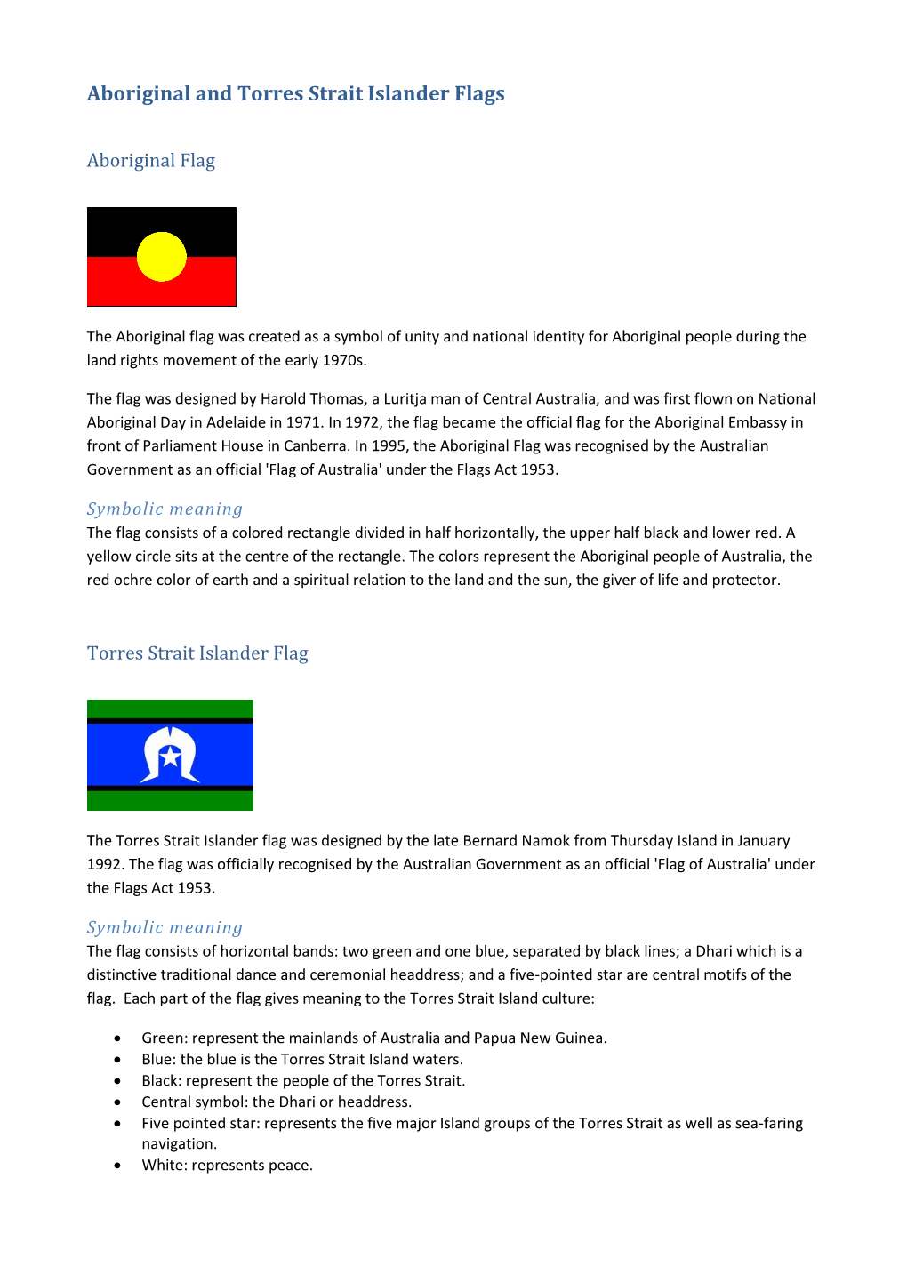 Aboriginal and Torres Strait Islander Flags