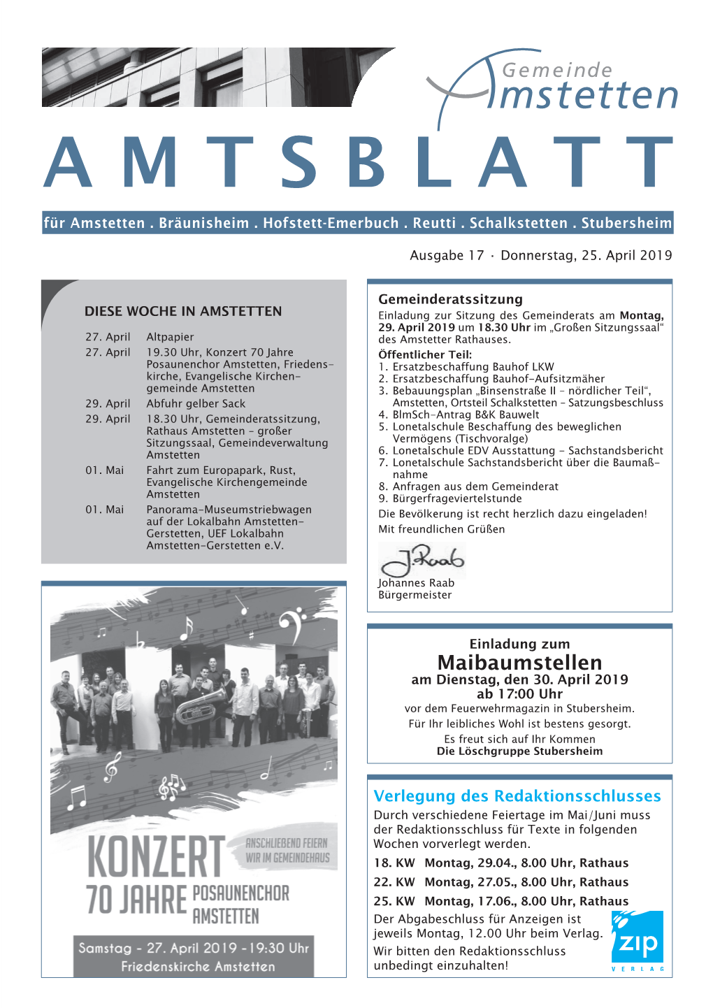 Amtsblatt a M T S B L A