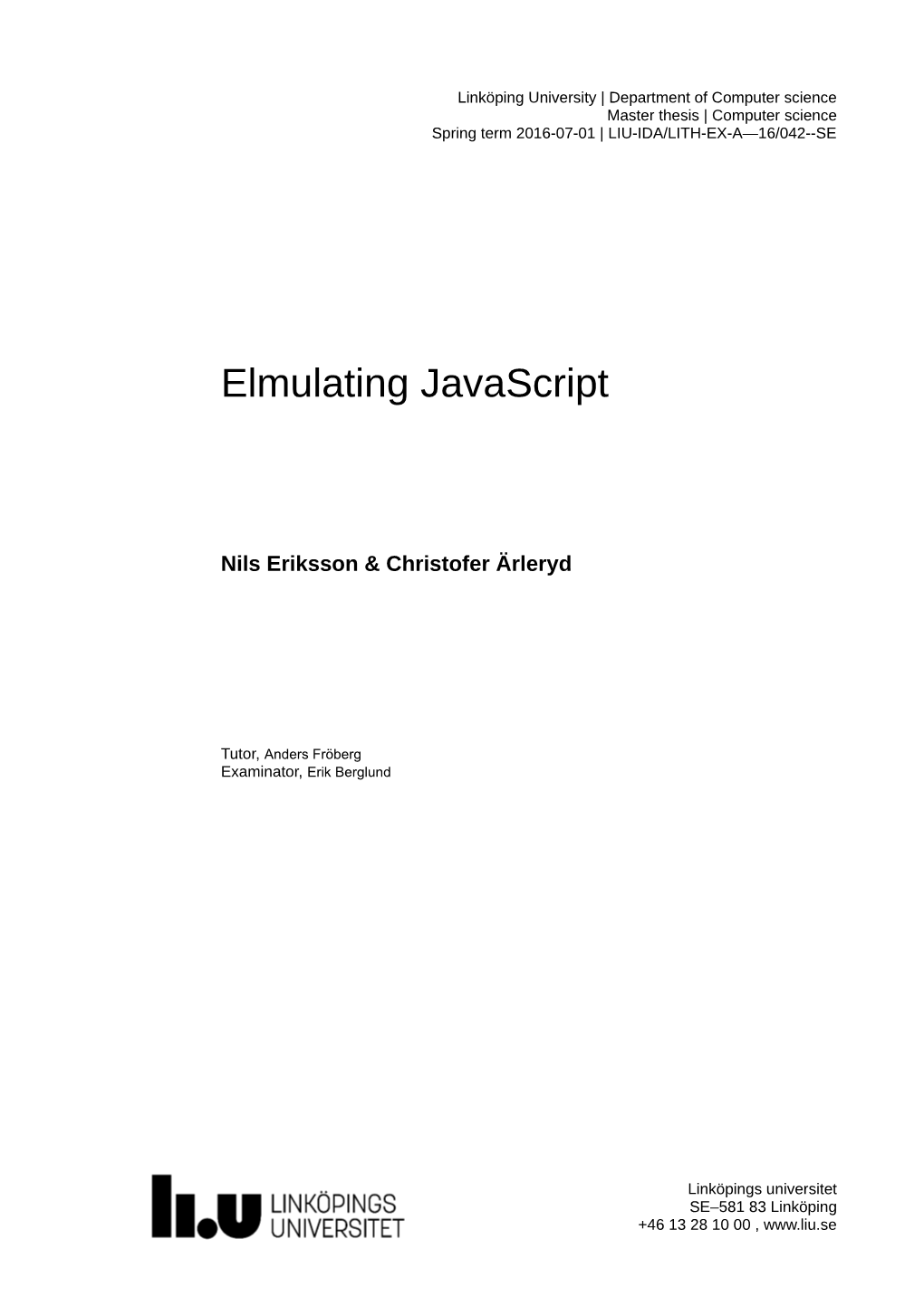 Elmulating Javascript