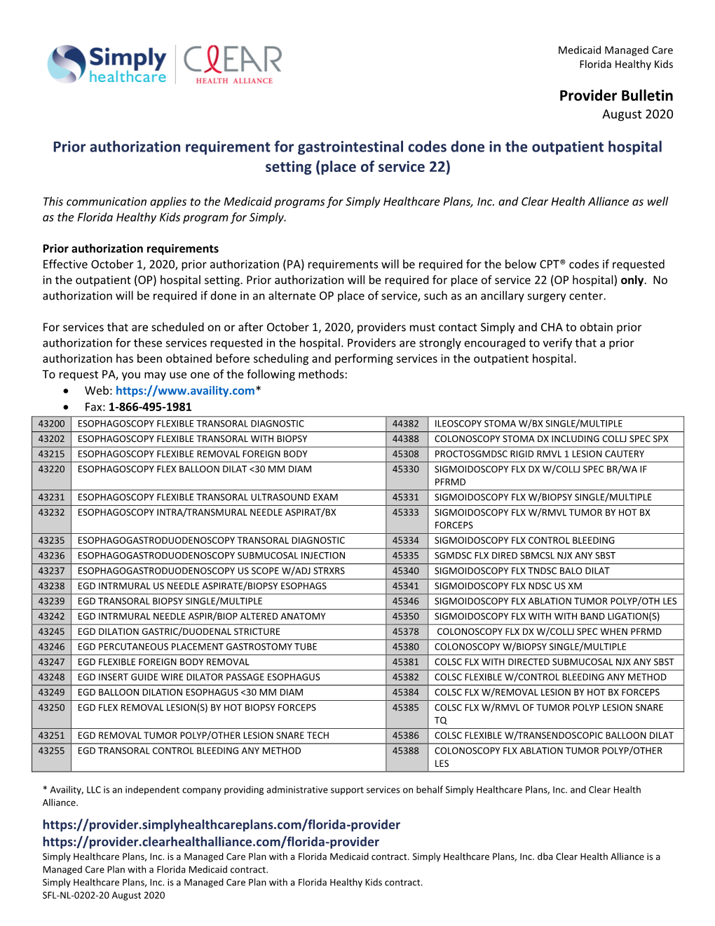 Provider Bulletin Prior Authorization Requirement for Gastrointestinal