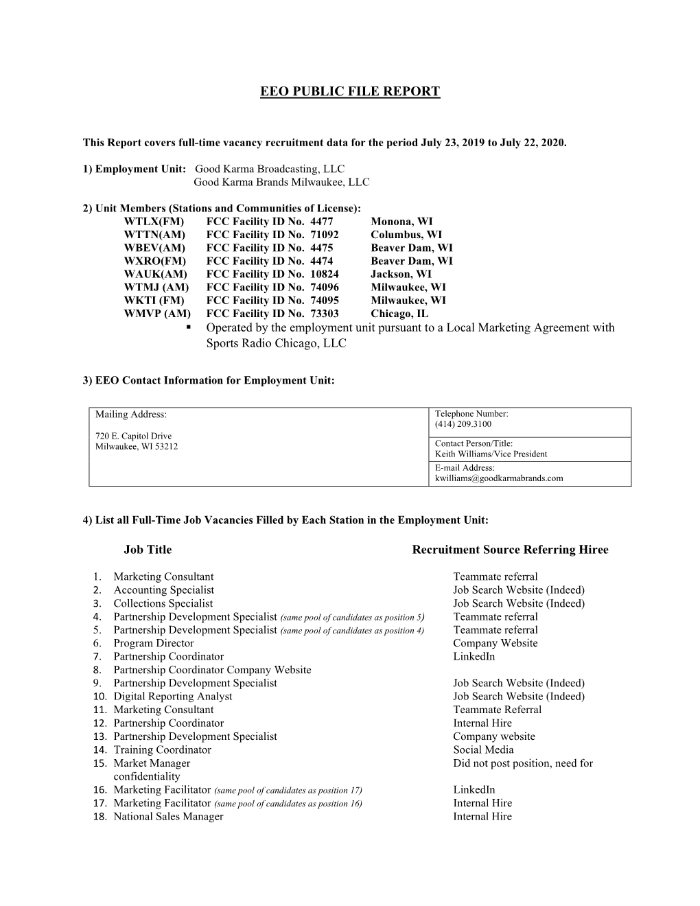 Eeo Public File Report