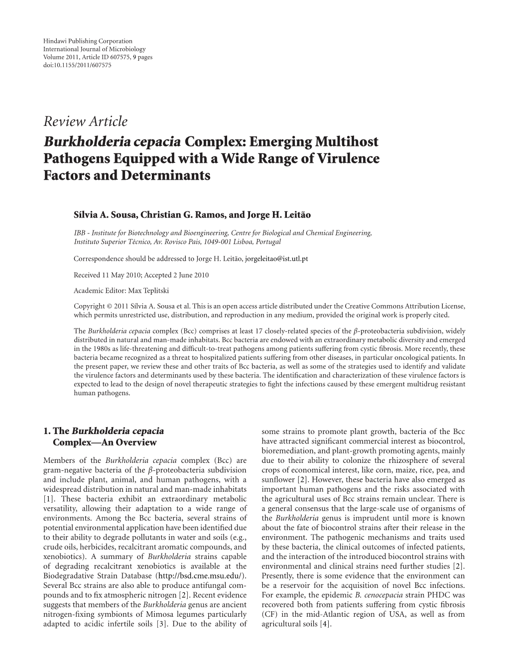 Burkholderia Cepacia Complex: Emerging Multihost Pathogens Equipped with a Wide Range of Virulence Factors and Determinants