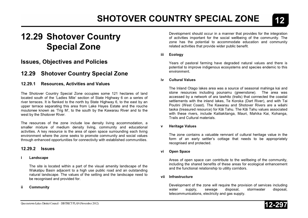 Shotover Country Special Zone 12