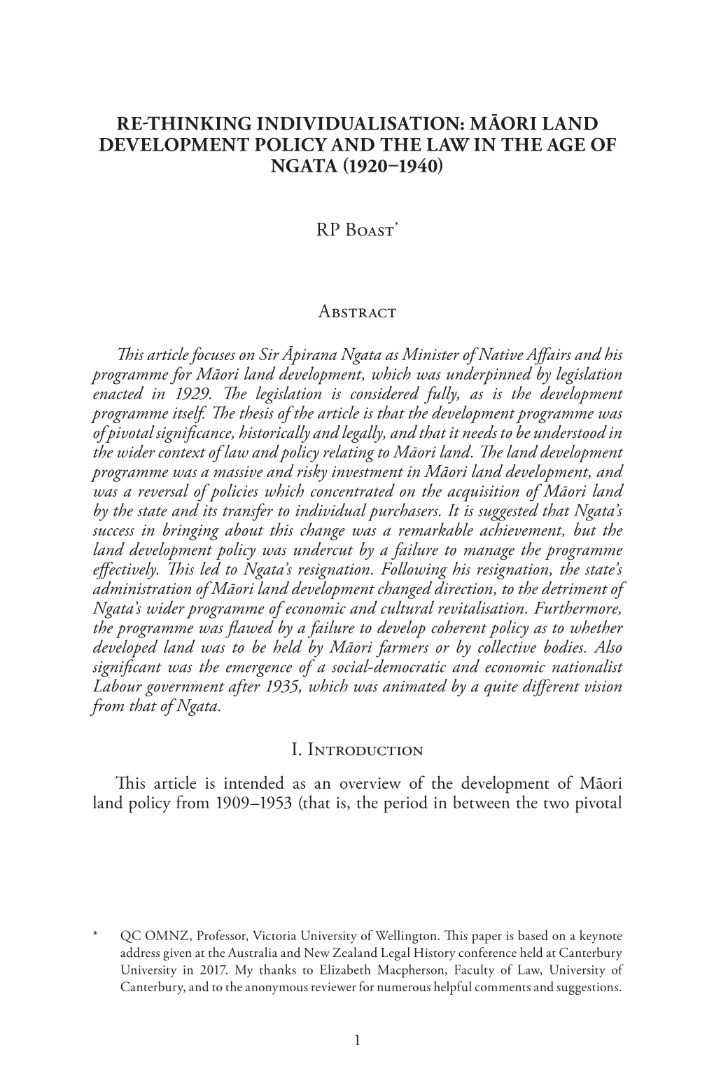 Māori Land Development Policy and the Law in the Age of Ngata (1920–1940)