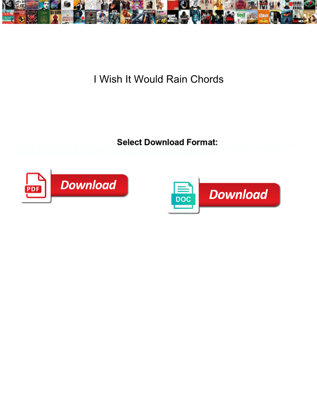 I Wish It Would Rain Chords