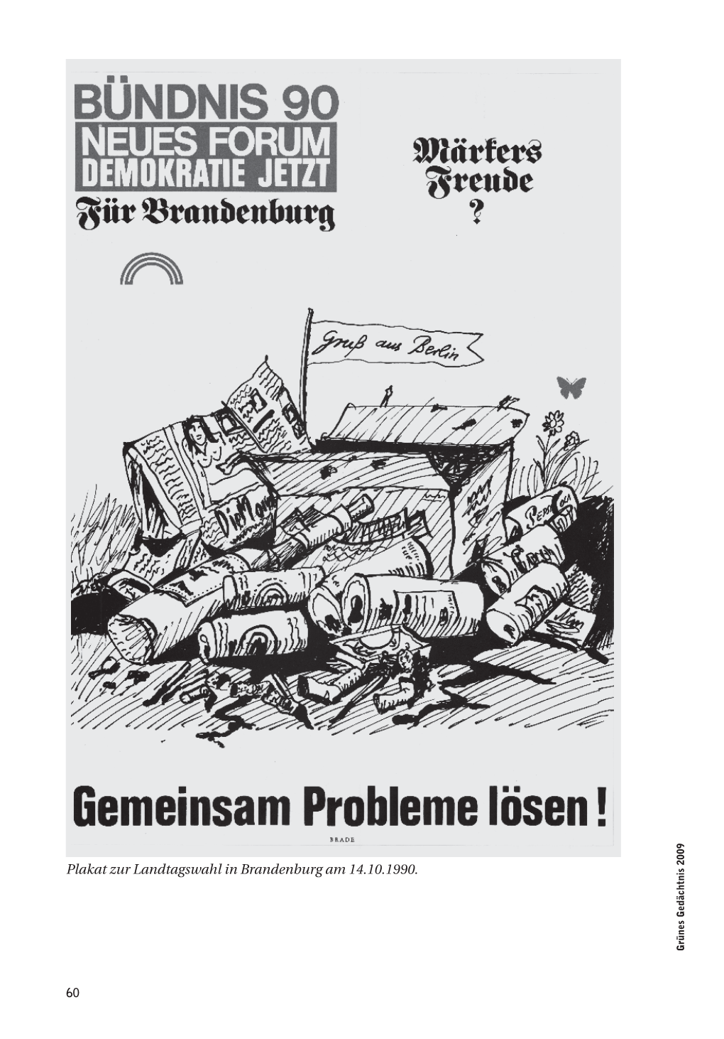 Plakat Zur Landtagswahl in Brandenburg Am 14.10.1990. Grünes Gedächtnis 2009