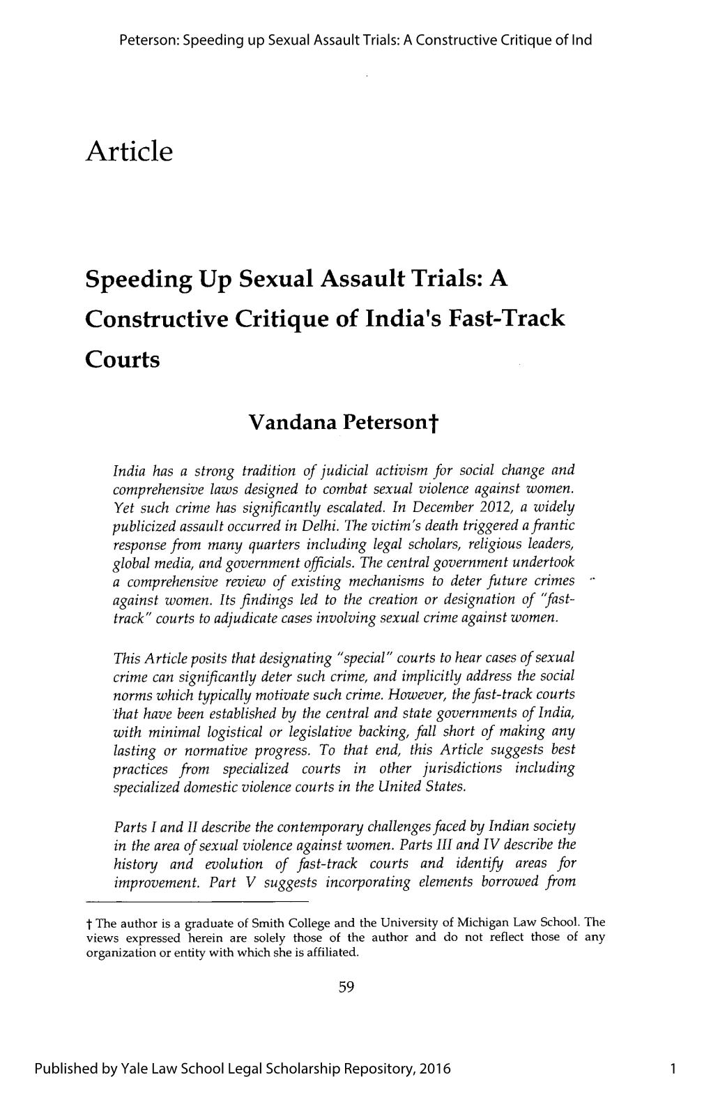 A Constructive Critique of India's Fast-Track Courts