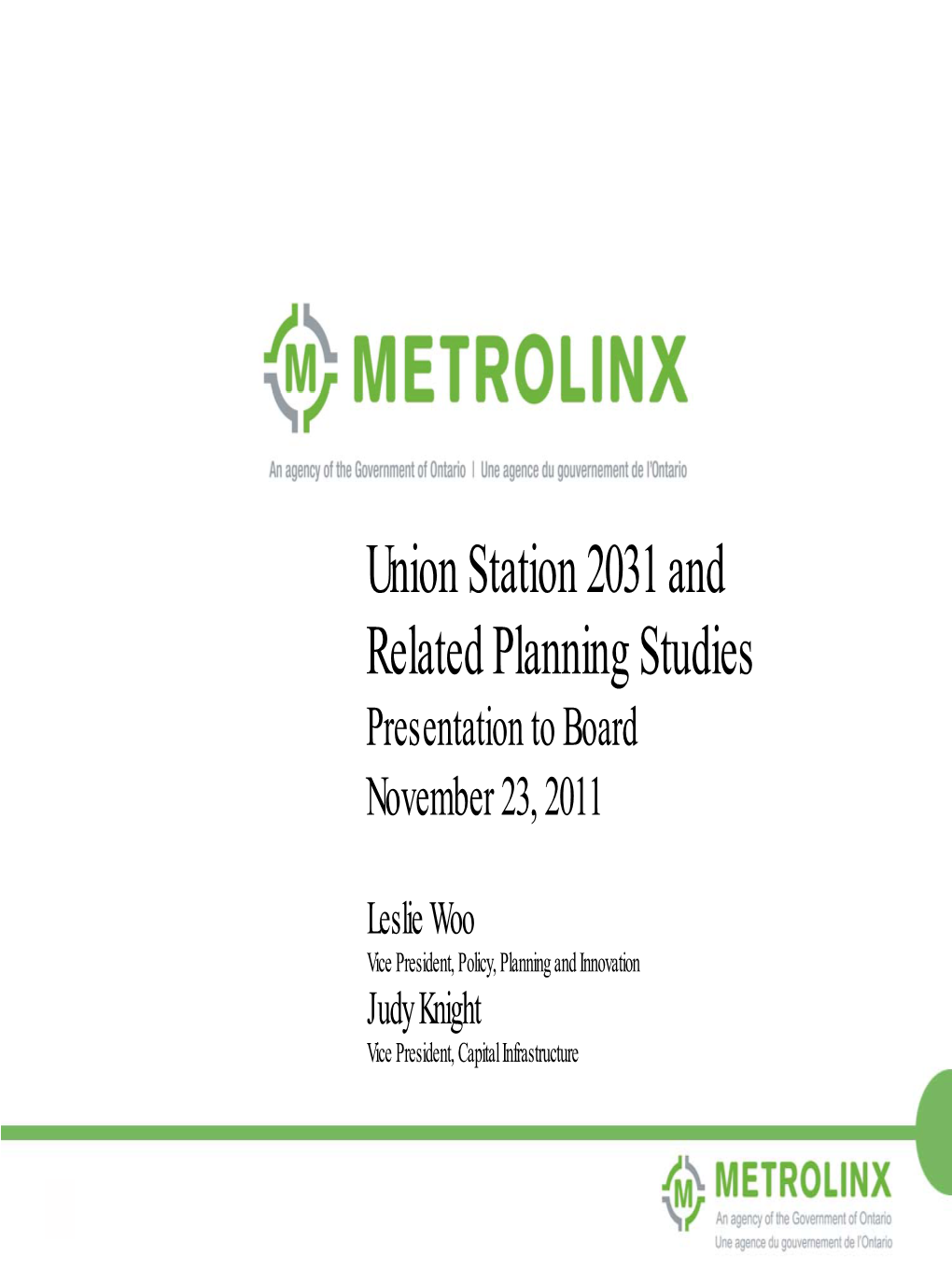 Union Station 2031 and Related Studies