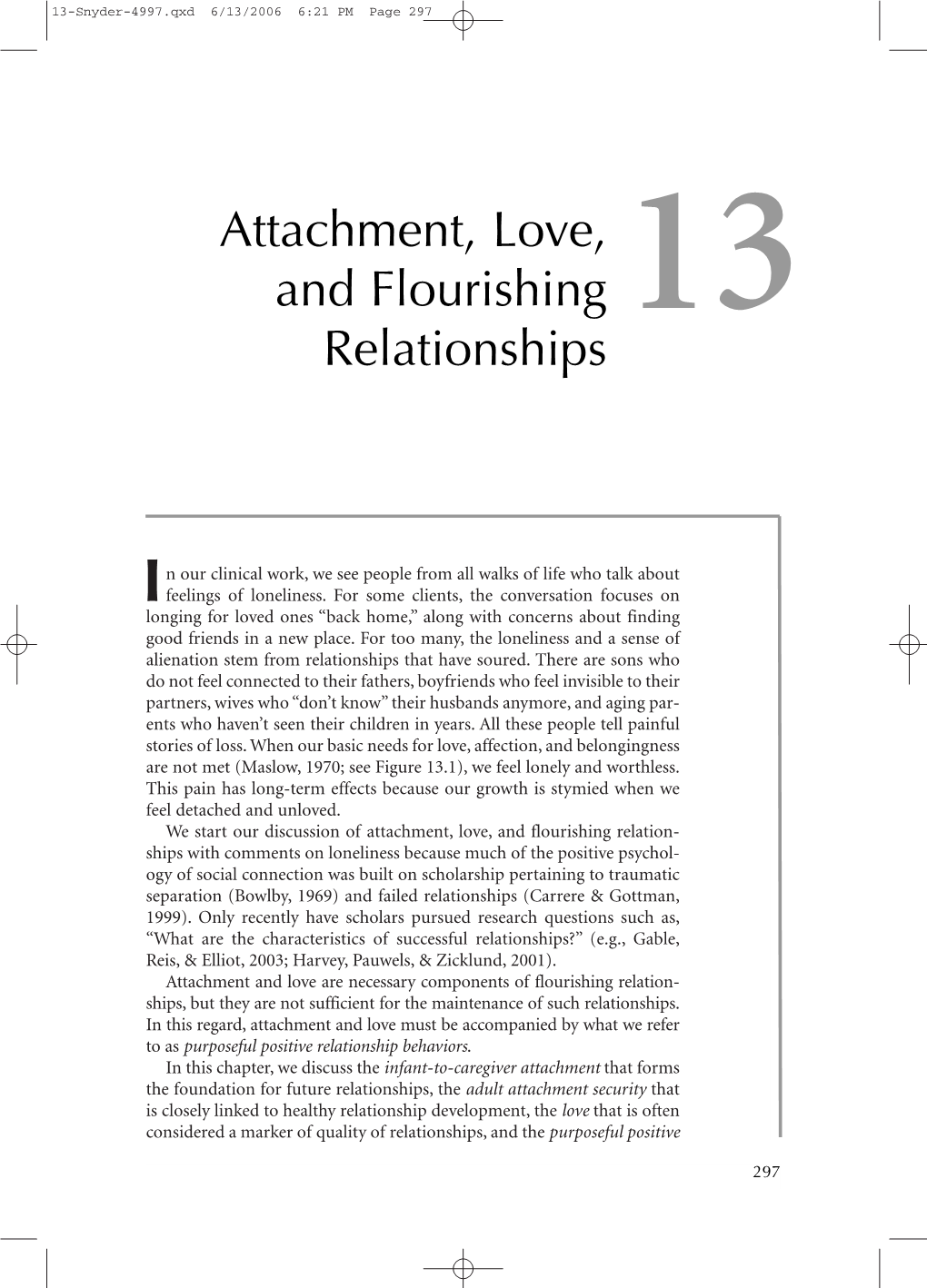 Attachment, Love, and Flourishing Relationships 299