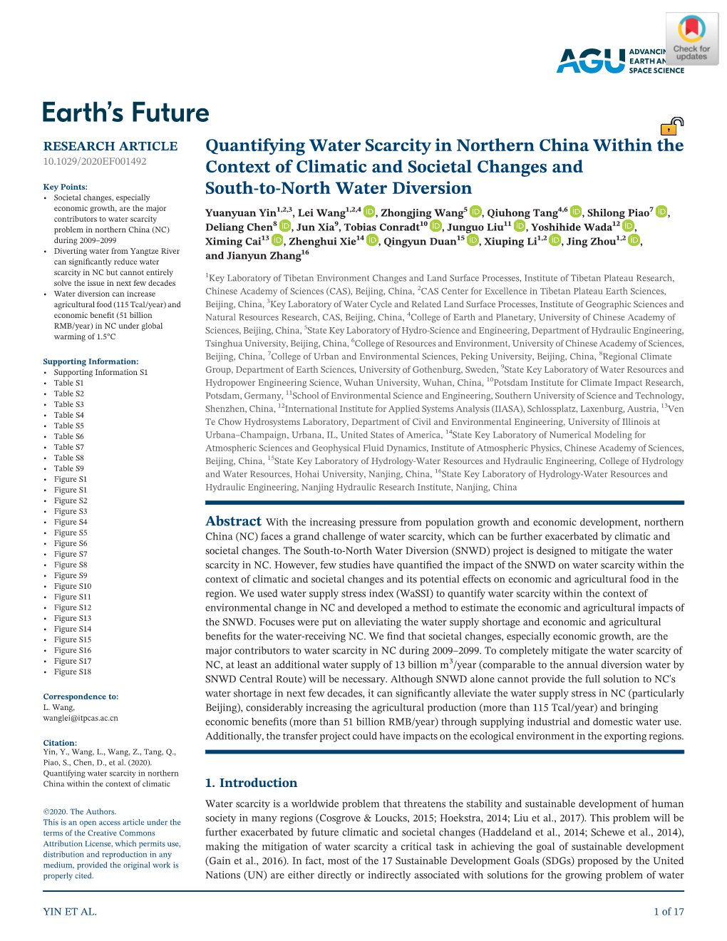 Quantifying Water Scarcity in Northern China Within the Context of Climatic 1