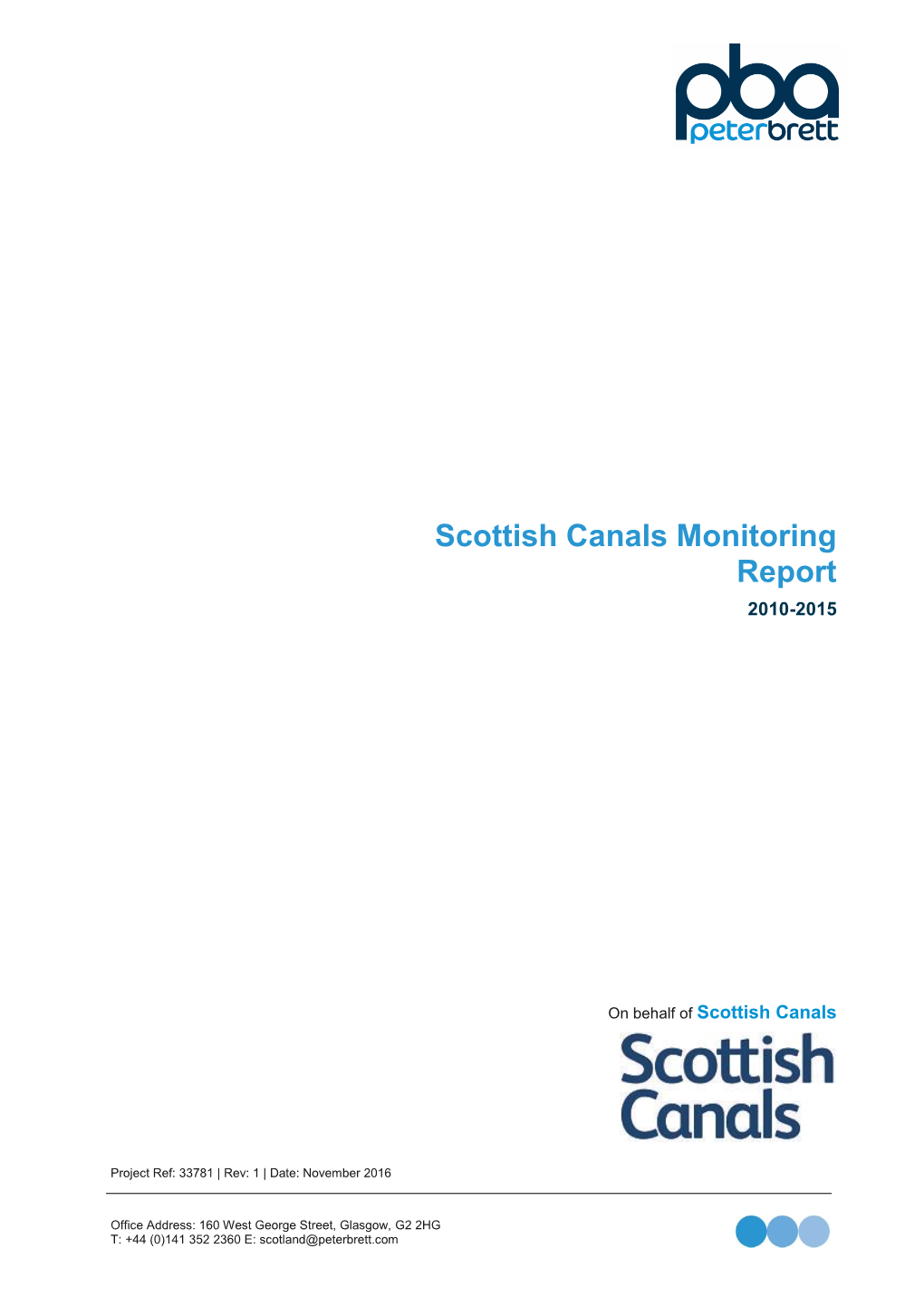 Scottish Canals Monitoring Report 2010-2015