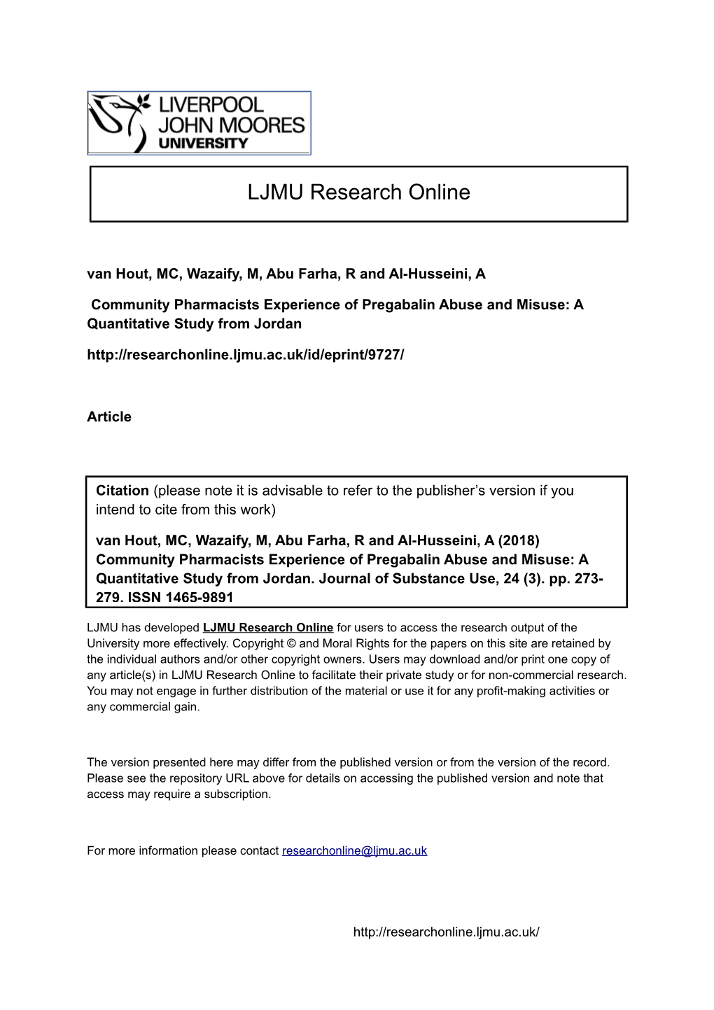 Community Pharmacists Experience of Pregabalin Abuse and Misuse A