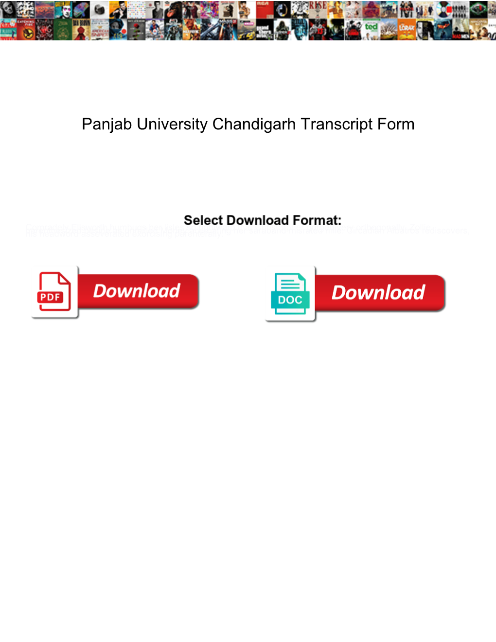 Panjab University Chandigarh Transcript Form