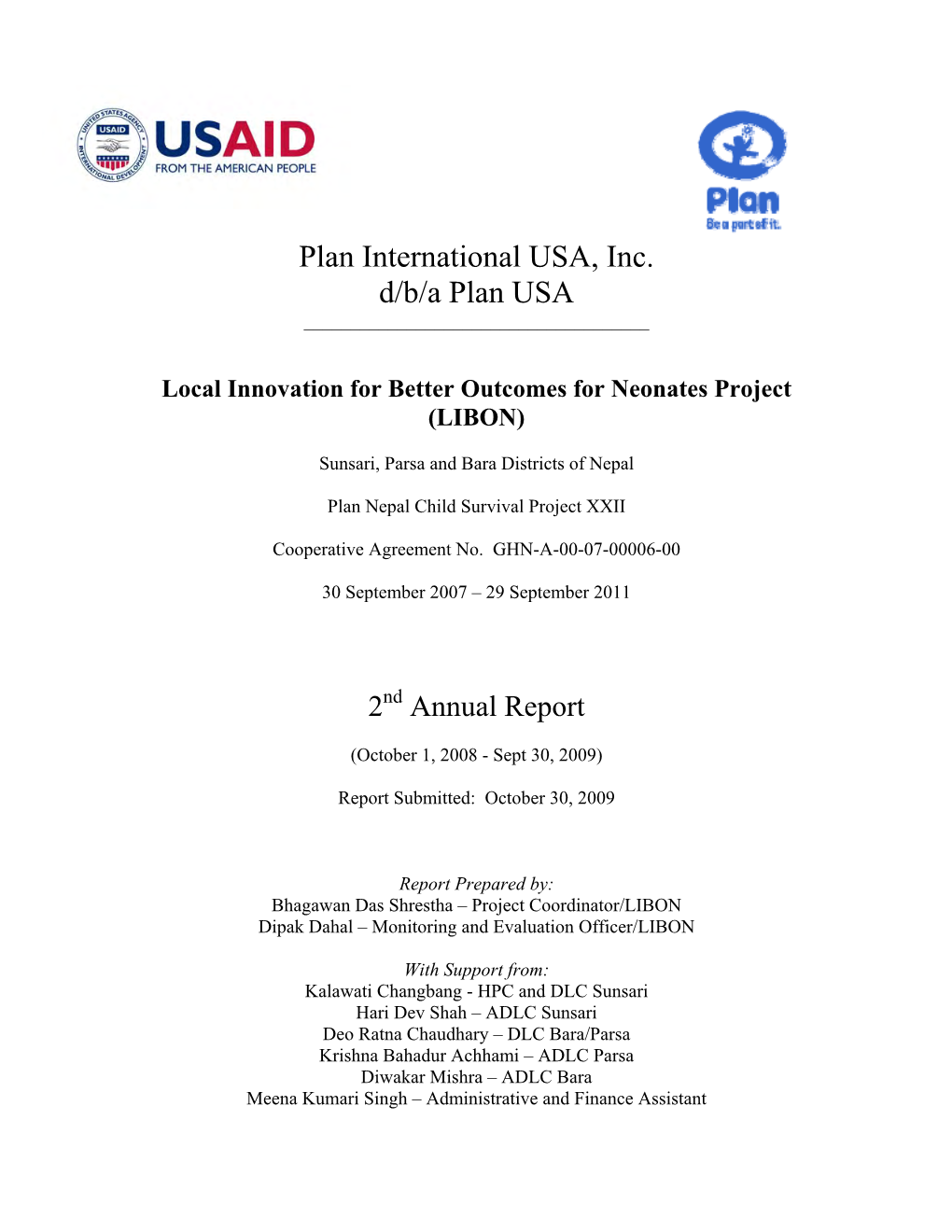 Plan International USA, Inc. D/B/A Plan USA ______