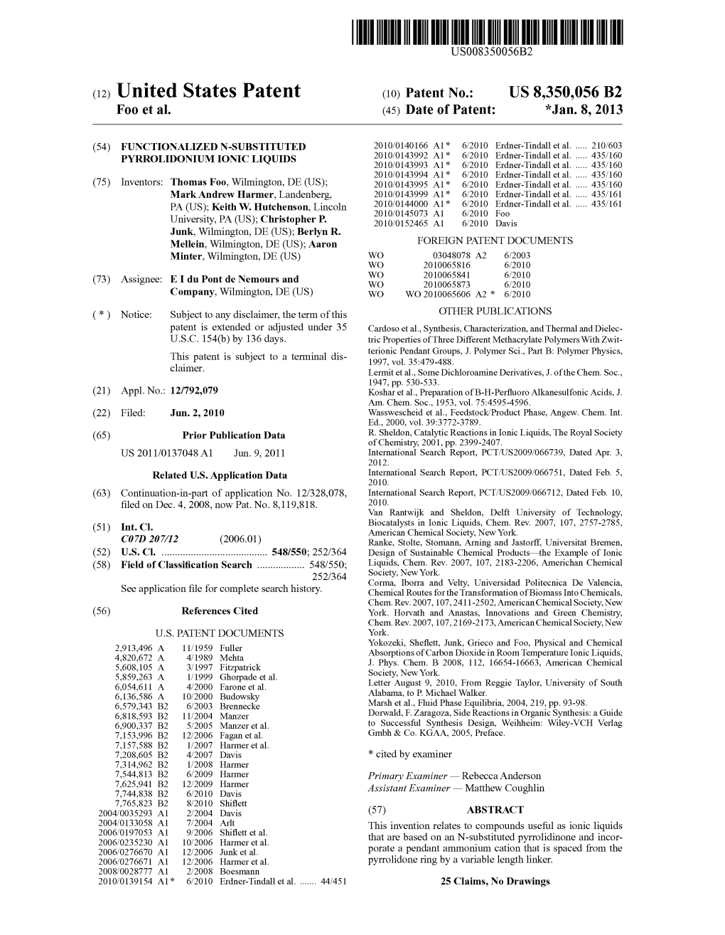(12) United States Patent (10) Patent No.: US 8,350,056 B2 FOO Et Al