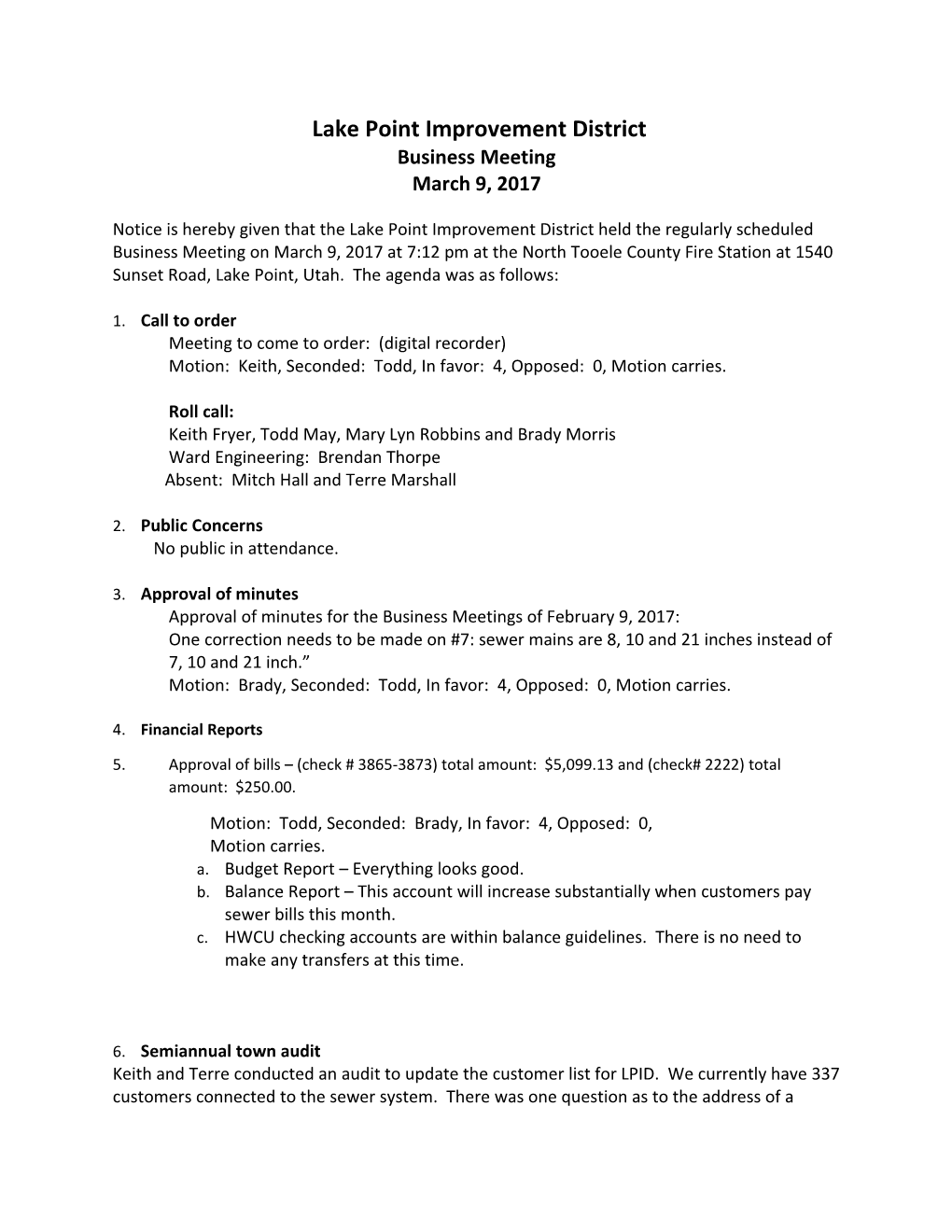 Lake Point Improvement District