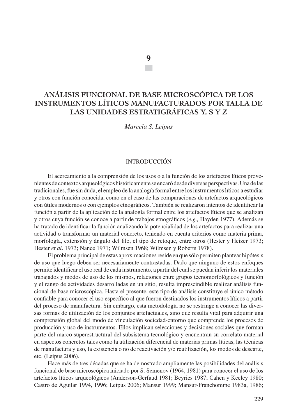 Análisis Funcional De Base Microscópica De Los Instrumentos Líticos