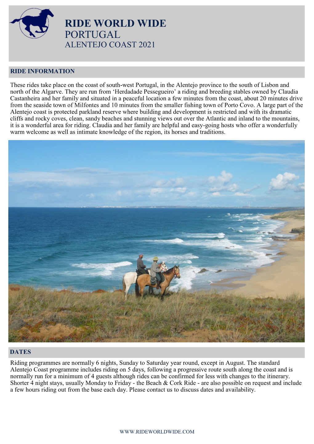 Ride World Wide Portugal Alentejo Coast 2021