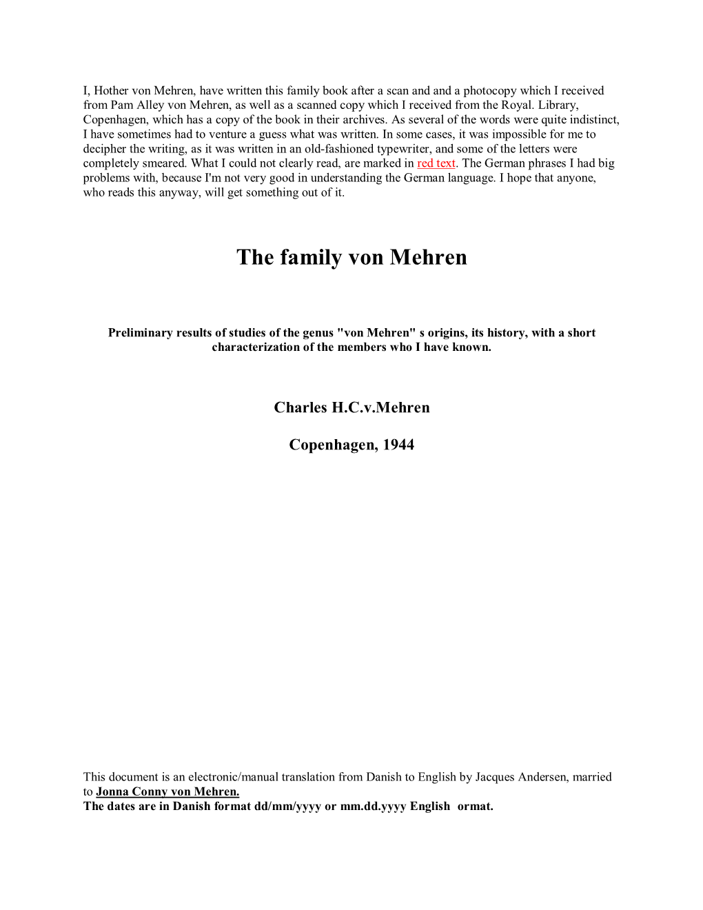 The Family Von Mehren