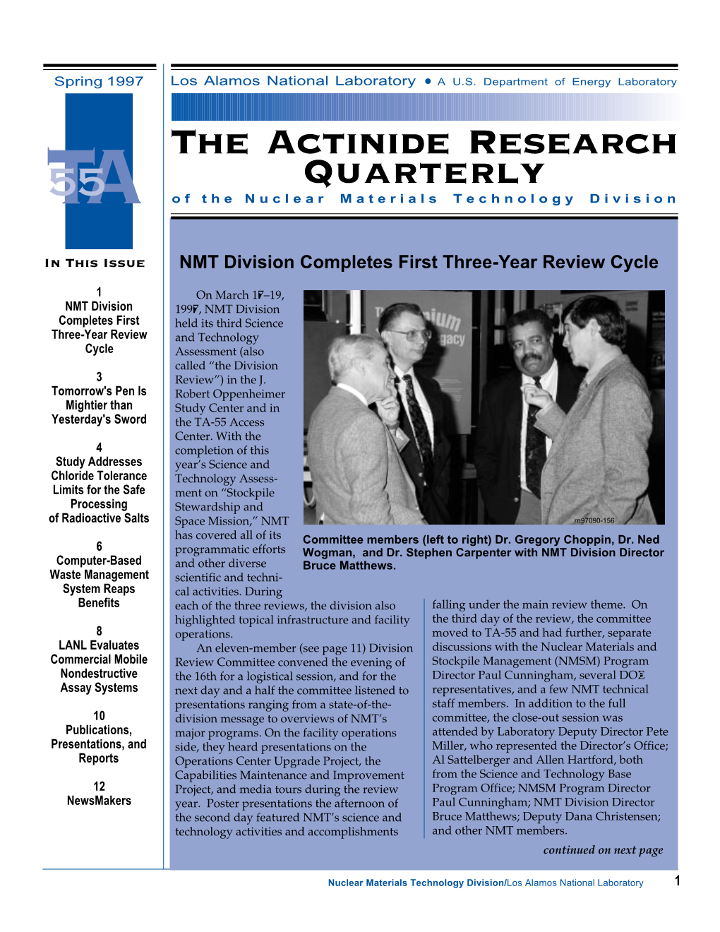 The Actinide Research Quarterly