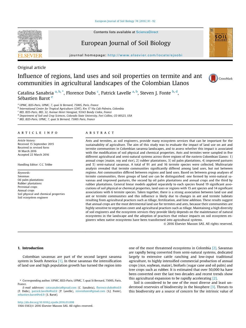 Influence of Regions, Land Uses and Soil Properties on Termite and Ant