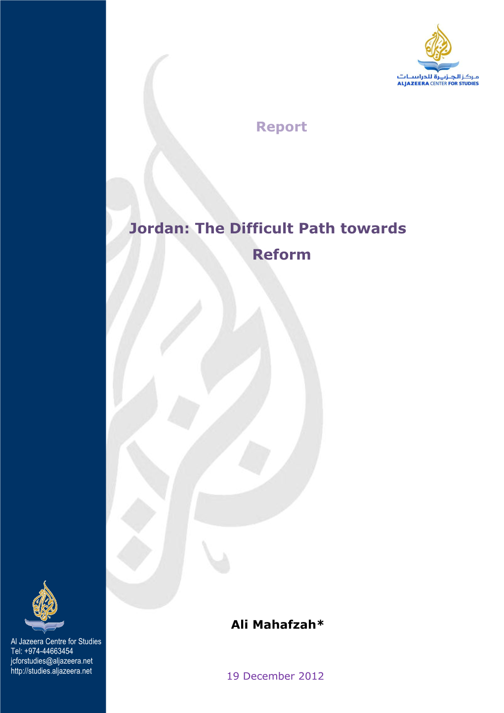 Jordan: the Difficult Path Towards Reform