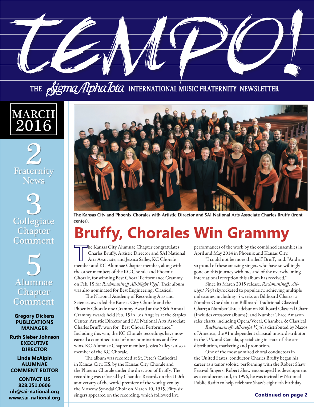 Bruffy, Chorales Win Grammy