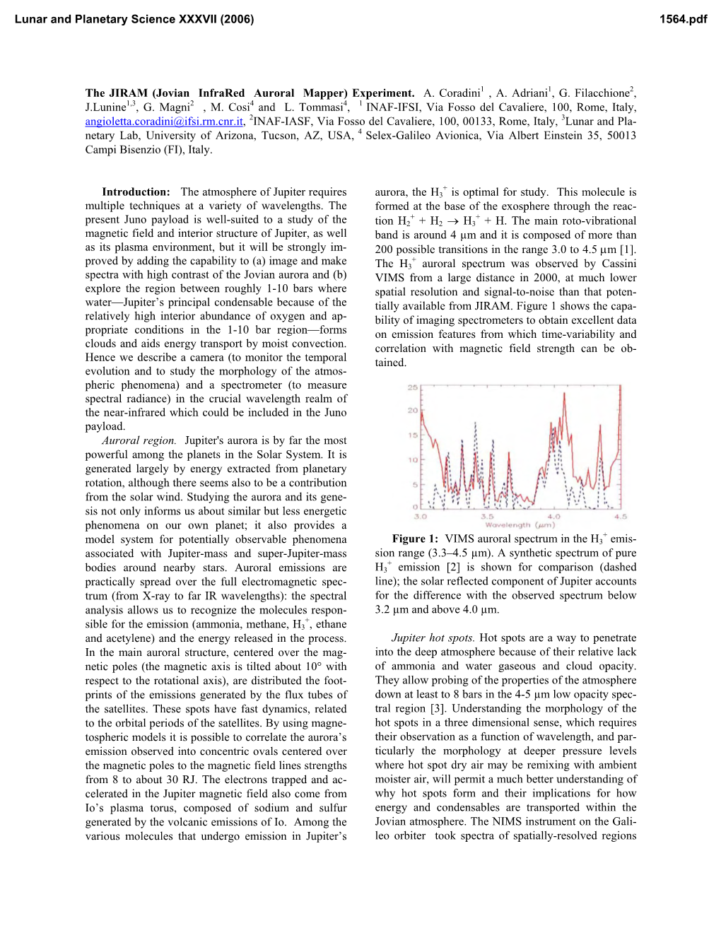 The JIRAM (Jovian Infrared Auroral Mapper) Experiment