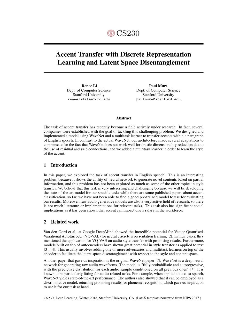 Accent Transfer with Discrete Representation Learning and Latent Space Disentanglement