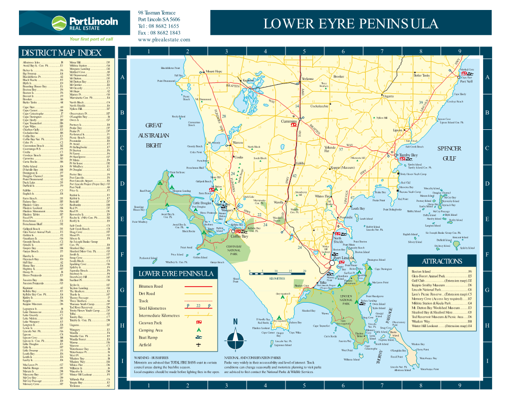 LOWER EYRE PENINSULA Fax : 08 8682 1843 Your ﬁ Rst Port of Call