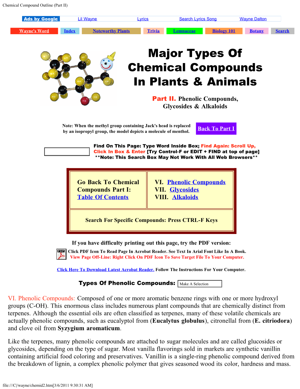 Chemical Compound Outline (Part II)