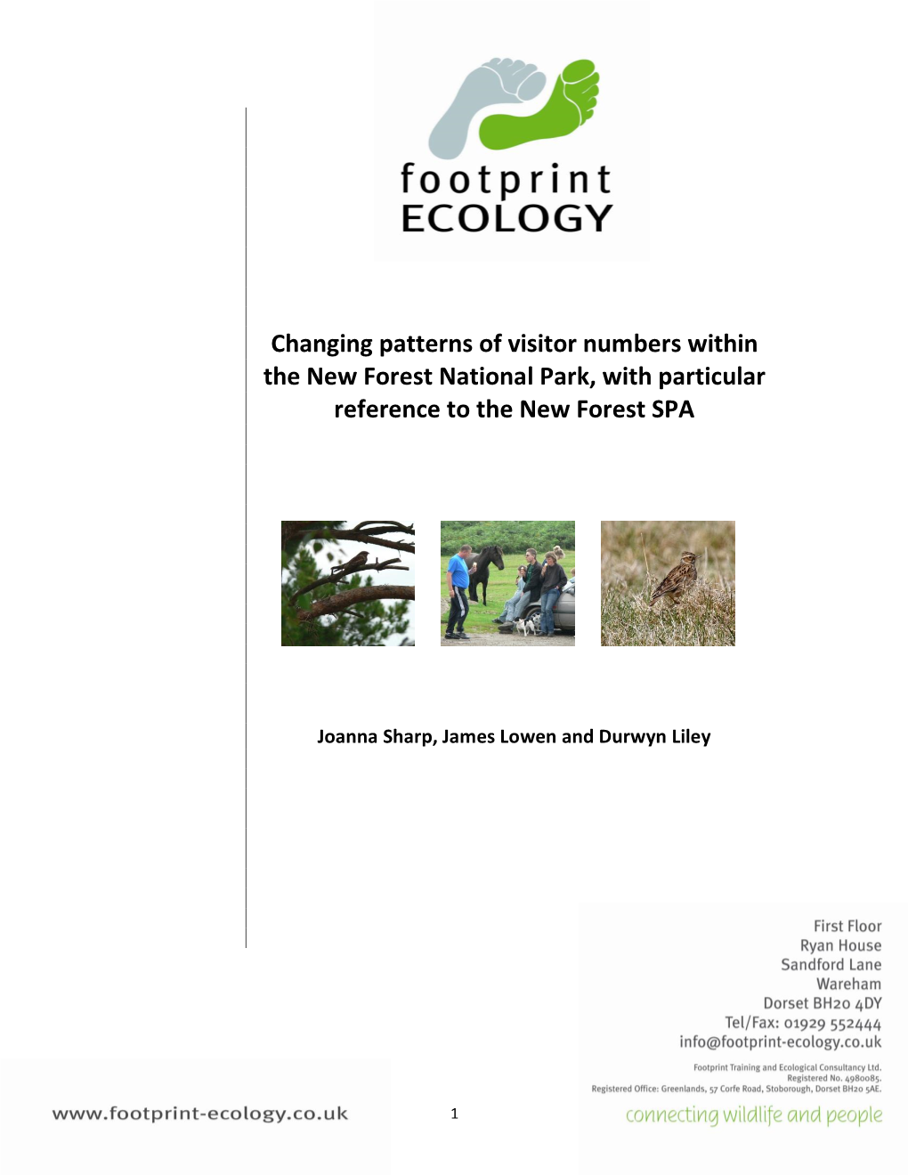 Changing Patterns of Visitor Numbers Within the New Forest National Park, with Particular Reference to the New Forest SPA