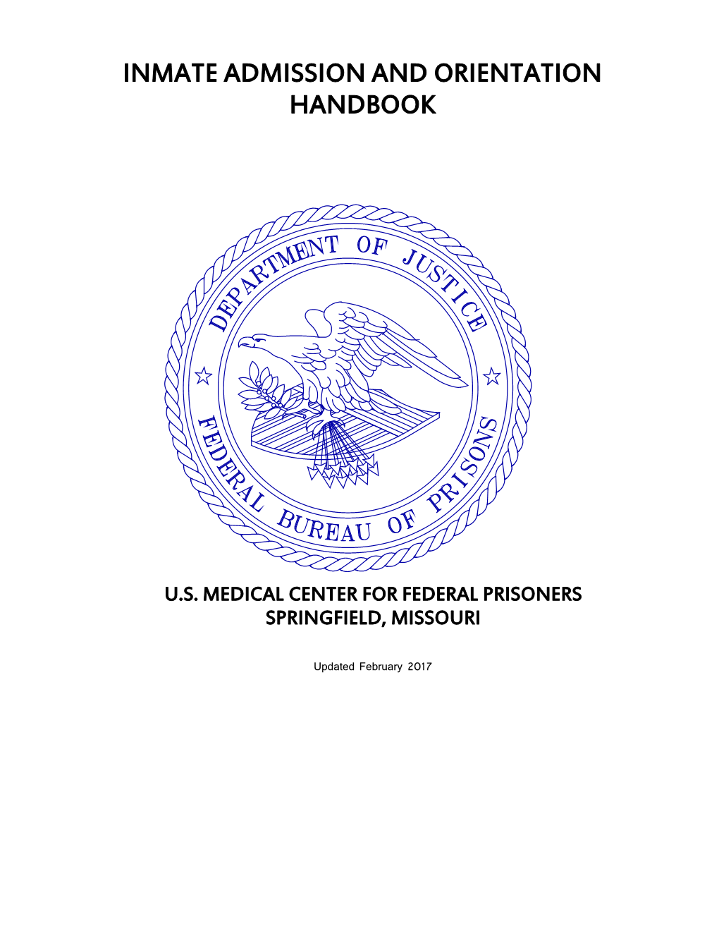 Inmate Admission and Orientation Handbook