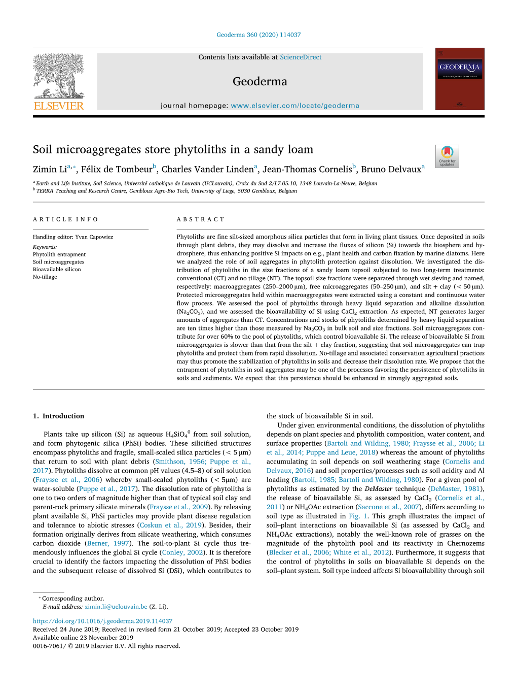 Soil Microaggregates Store Phytoliths in a Sandy Loam