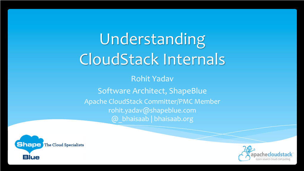 Understanding Cloudstack Internals