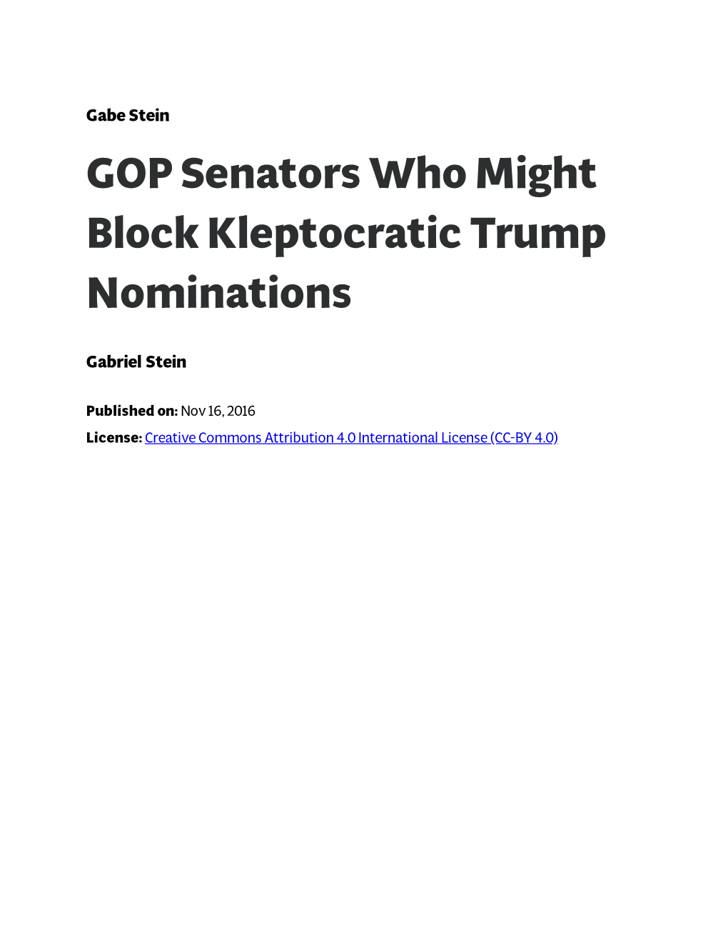 GOP Senators Who Might Block Kleptocratic Trump Nominations