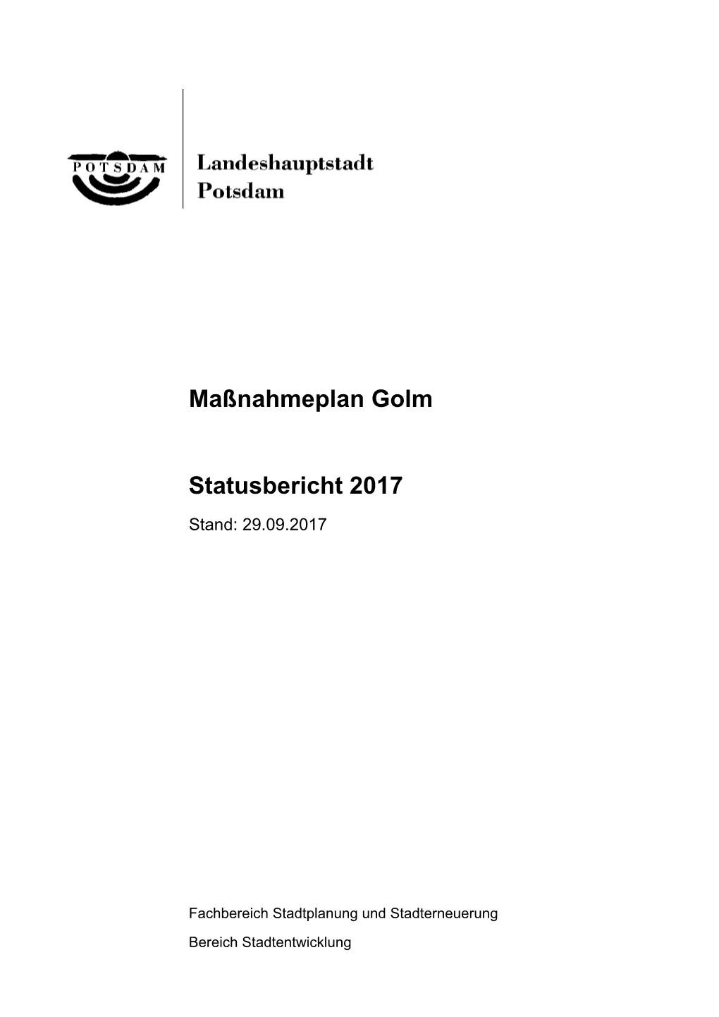 Maßnahmeplan Golm Statusbericht 2017