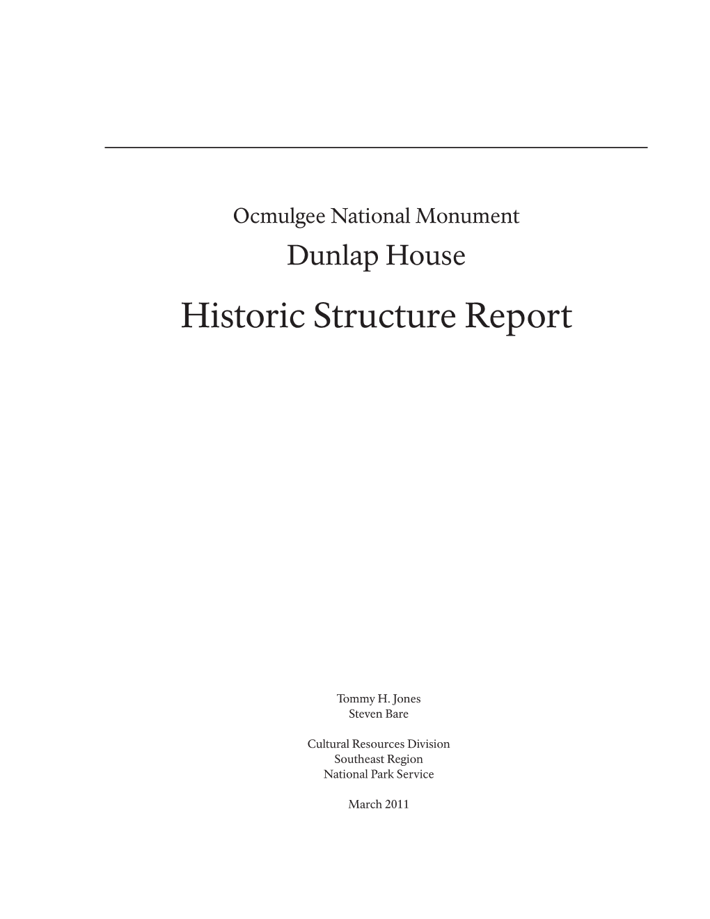 Historic Structure Report