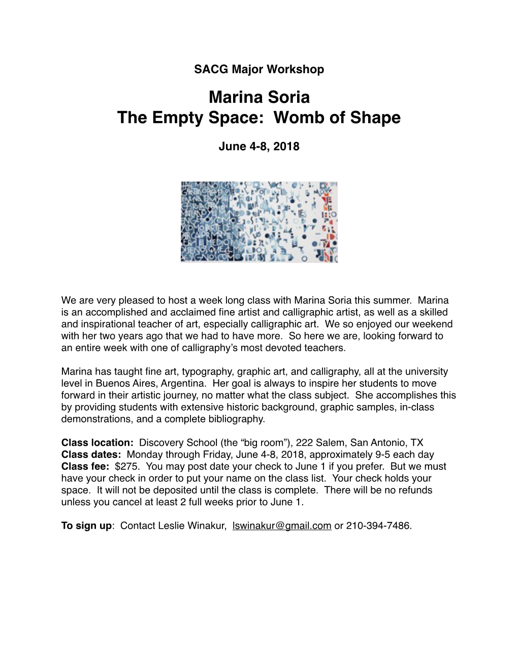 Marina Soria the Empty Space: Womb of Shape