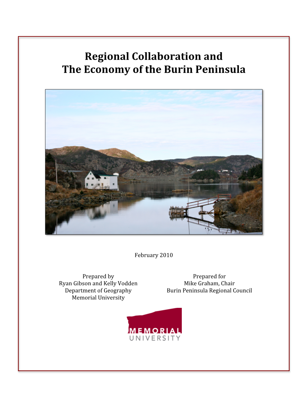 Regional Collaboration and the Economy of the Burin Peninsula