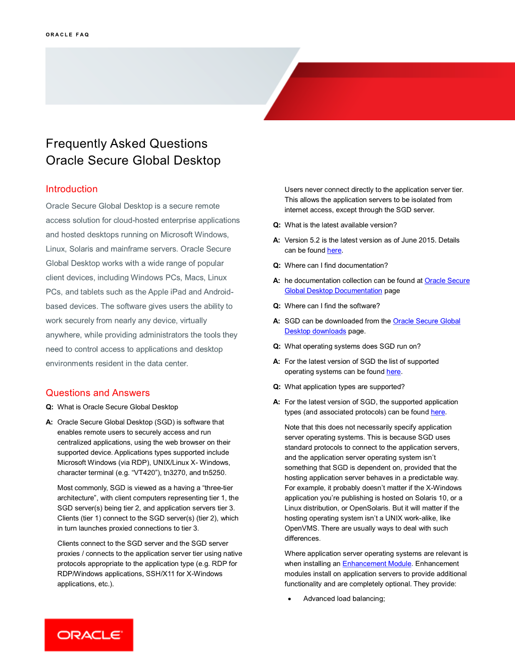 Oracle Secure Global Desktop