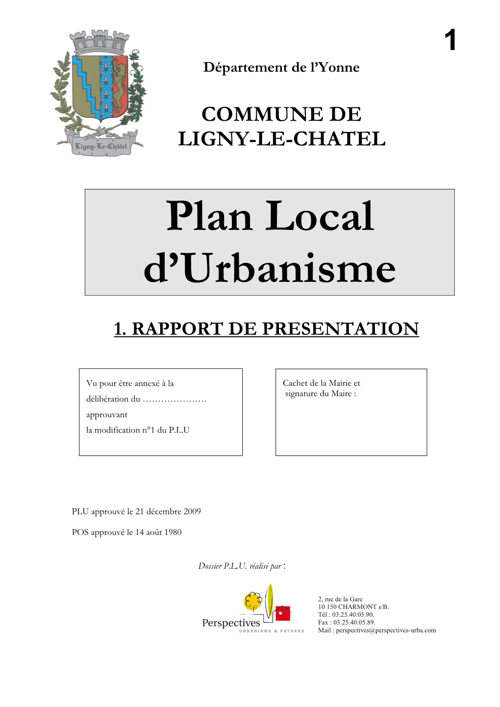 Plan Local D'urbanisme ( P.L.U