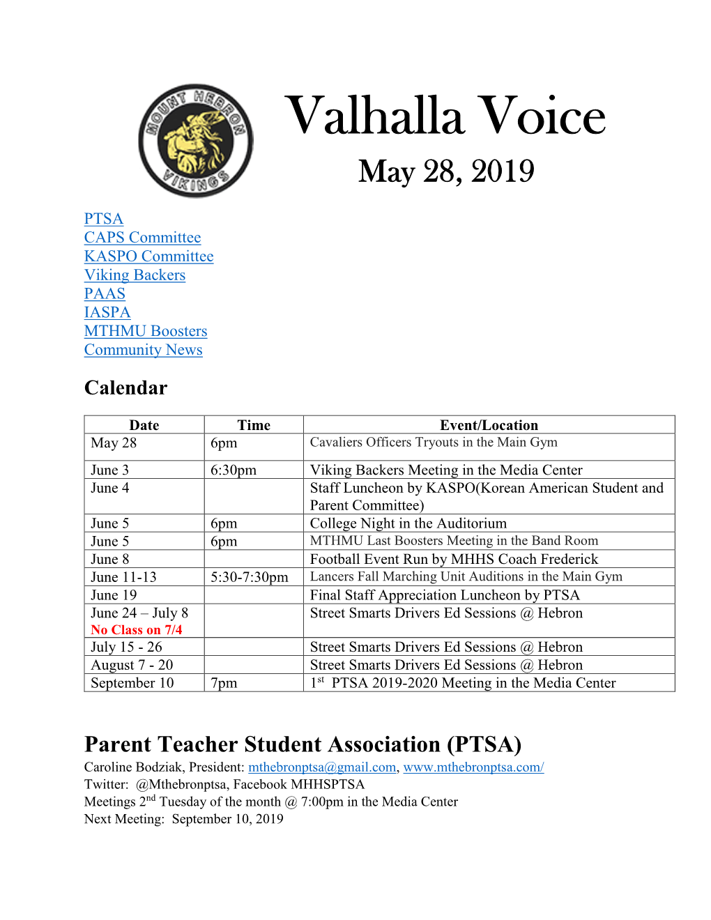 Valhalla Voice May 28, 2019